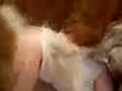 When she was entered by a dog with a thick cock, the once-pure, mature woman stretched well.